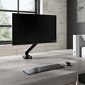 Support d'écran réglable avec ports USB et audio, écran simple, noir satiné
