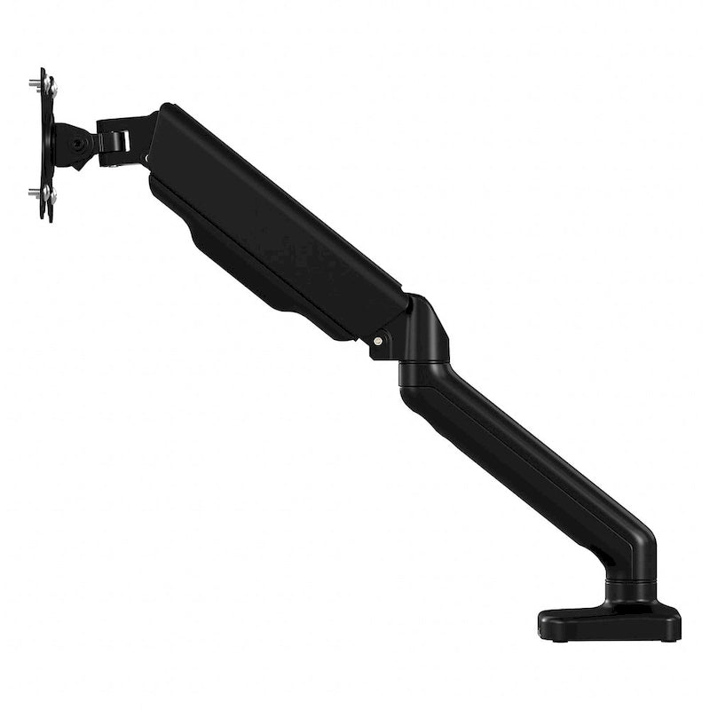 Support d'écran réglable avec ports USB et audio, écran simple, noir satiné