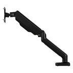 Support d'écran réglable avec ports USB et audio, écran simple, noir satiné