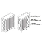 Meuble de rangement au sol en bambou avec double porte coulissante et étagères, marron