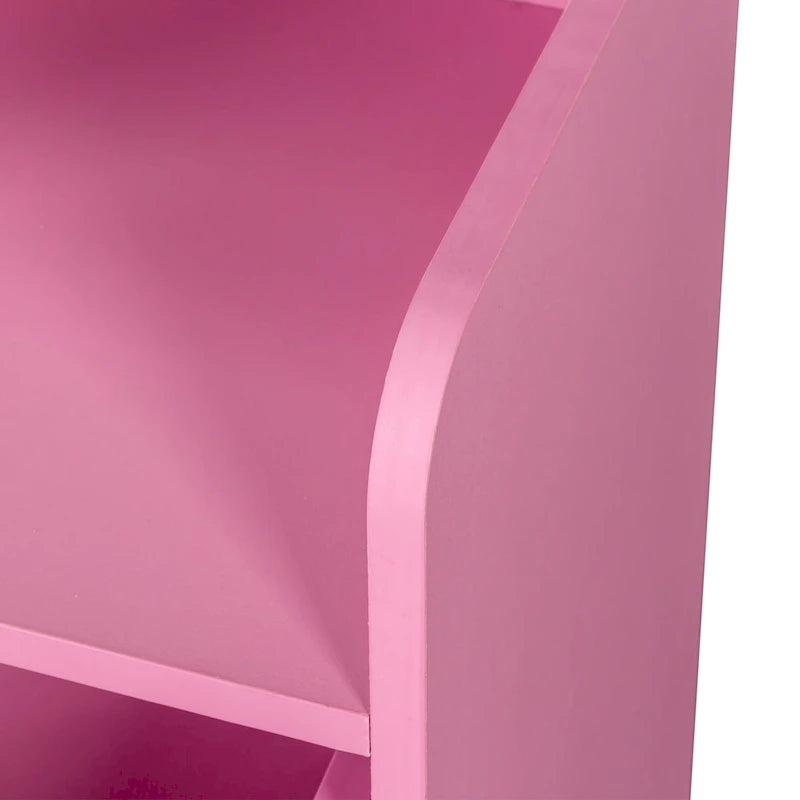 Meuble de rangement de salon rose et noir à tiroirs et porte verrouillable