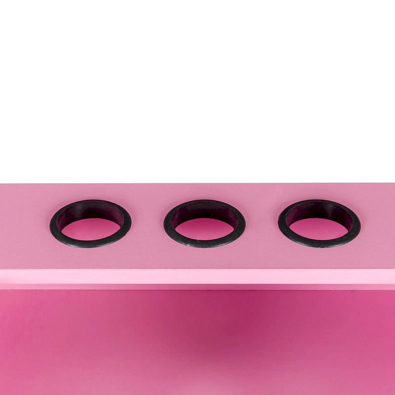 Meuble de rangement de salon rose et noir à tiroirs et porte verrouillable