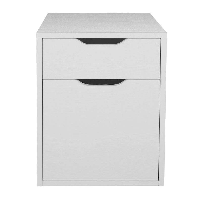 Meuble de rangement à roulettes autoportant avec 2 tiroirs pour dossiers suspendus, finition stratifiée Truffle