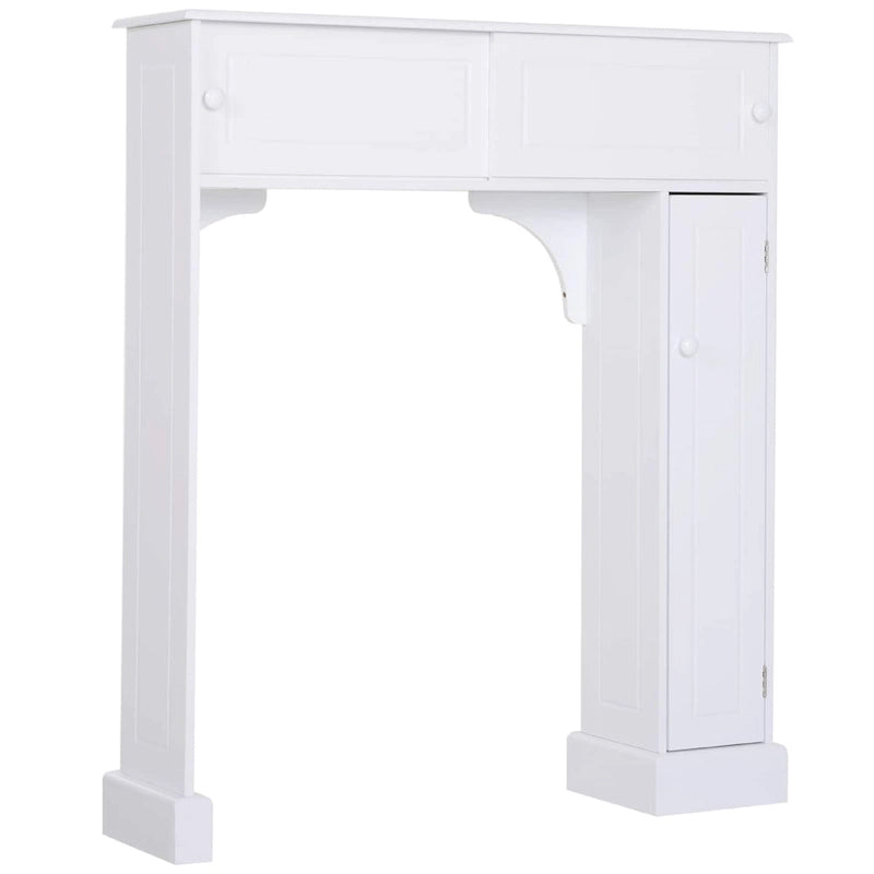 Meuble de rangement de salle de bain autoportant au-dessus des toilettes avec étagères ouvertes Blanc