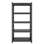 Étagère de rangement métallique noire robuste à 5 niveaux pour garage, réglable