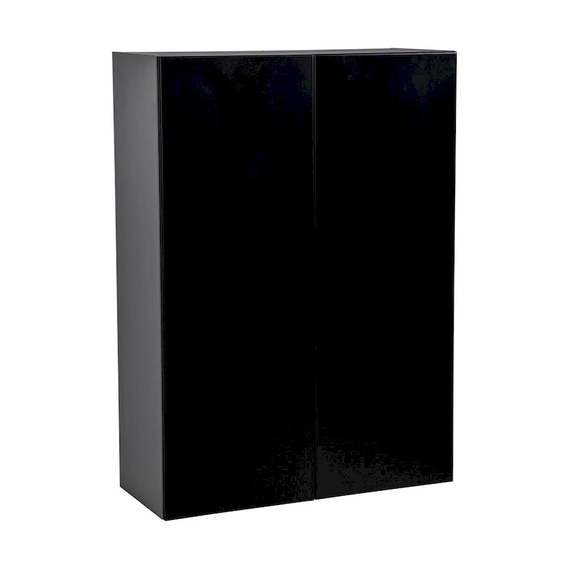 Meuble haut double porte avec étagères réglables, finition brillante, plusieurs coloris