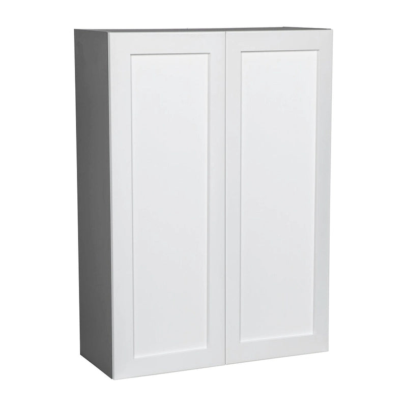 Meuble haut double porte avec étagères réglables, finition brillante, plusieurs coloris