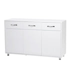 Bahut de rangement blanc avec 3 tiroirs et 3 portes