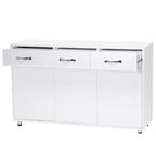 Bahut de rangement blanc avec 3 tiroirs et 3 portes