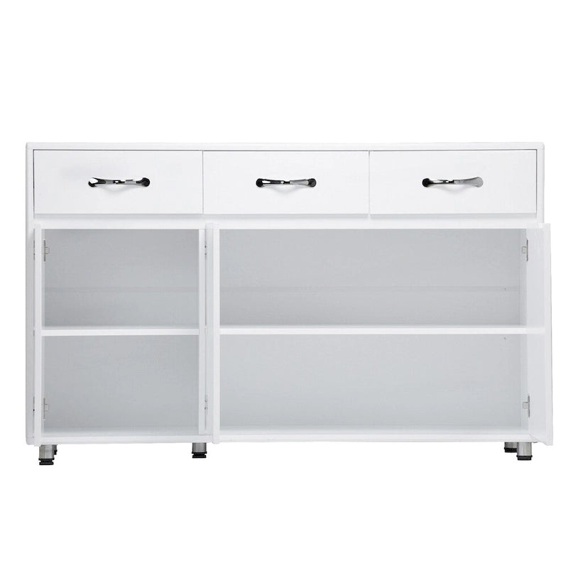 Bahut de rangement blanc avec 3 tiroirs et 3 portes