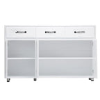 Bahut de rangement blanc avec 3 tiroirs et 3 portes