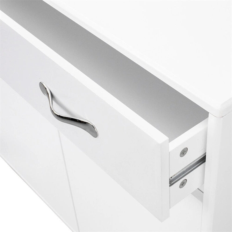 Bahut de rangement blanc avec 3 tiroirs et 3 portes