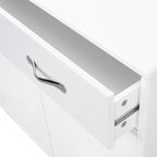 Bahut de rangement blanc avec 3 tiroirs et 3 portes