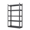 Étagère de rangement métallique robuste à 5 niveaux, réglable, en acier noir/gris