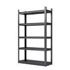 Étagère de rangement métallique robuste à 5 niveaux, réglable, en acier noir/gris