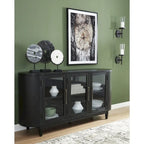 Signature Design by Ashley Rowanbeck Black/Gray Dining Server - 74.13 W x 17.13 D x 35.13 H