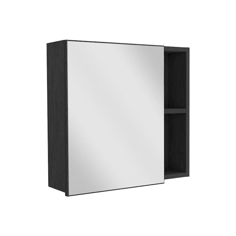 Armoire à pharmacie murale pour salle de bain, une porte, trois étagères intérieures, grise