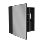 Armoire à pharmacie murale pour salle de bain, une porte, trois étagères intérieures, grise