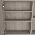 Armoire à pharmacie murale pour salle de bain, une porte, trois étagères intérieures, grise