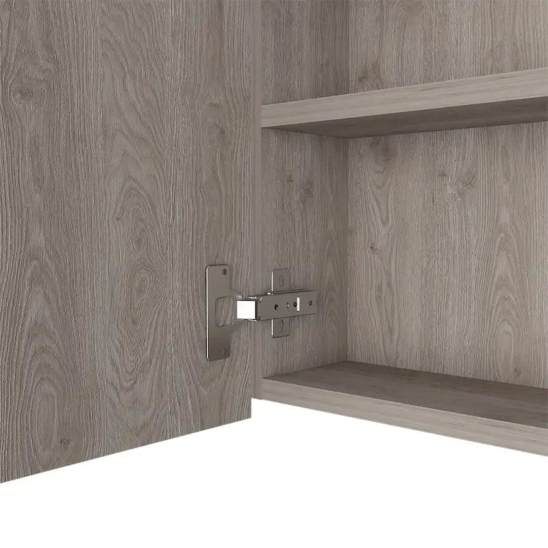 Armoire à pharmacie murale pour salle de bain, une porte, trois étagères intérieures, grise