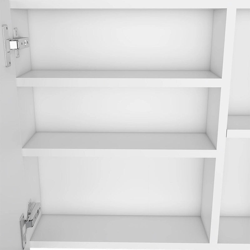 Armoire à pharmacie murale pour salle de bain, une porte, trois étagères intérieures, grise