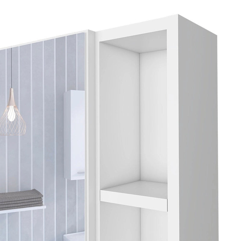 Armoire à pharmacie murale pour salle de bain, une porte, trois étagères intérieures, grise