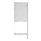 Meuble de rangement blanc à poser au-dessus des toilettes avec deux portes et des étagères réglables