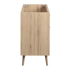 Meuble-lavabo de salle de bain de 36 pouces de style moderne du milieu du siècle avec tiroirs, chêne blanc