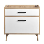 Meuble-lavabo de salle de bain de 36 pouces de style moderne du milieu du siècle avec tiroirs, chêne blanc