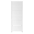 Armoire de rangement haute blanche avec 2 portes et 2 tiroirs, finition bois