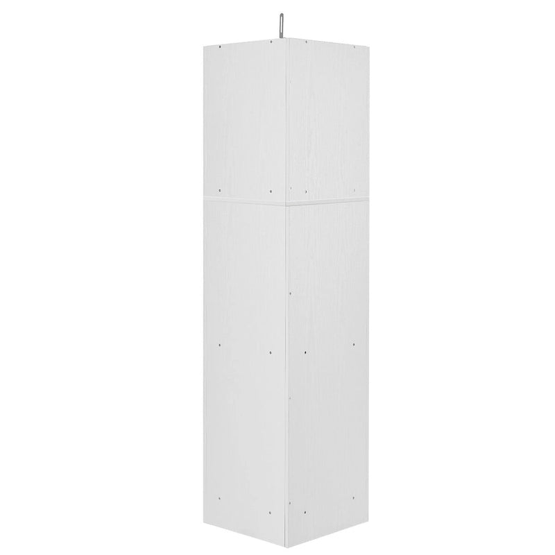 Meuble de rangement haut d'angle blanc pour salle de bain avec portes et étagères réglables