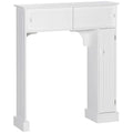 Meuble de rangement blanc pour WC, à portes coulissantes et étagères réglables