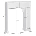Meuble de rangement blanc pour WC, à portes coulissantes et étagères réglables