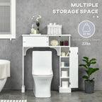 Meuble de rangement blanc pour WC, à portes coulissantes et étagères réglables