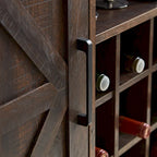 Meuble-bar avec porte coulissante, casier à vin et étagère de rangement, gris espresso
