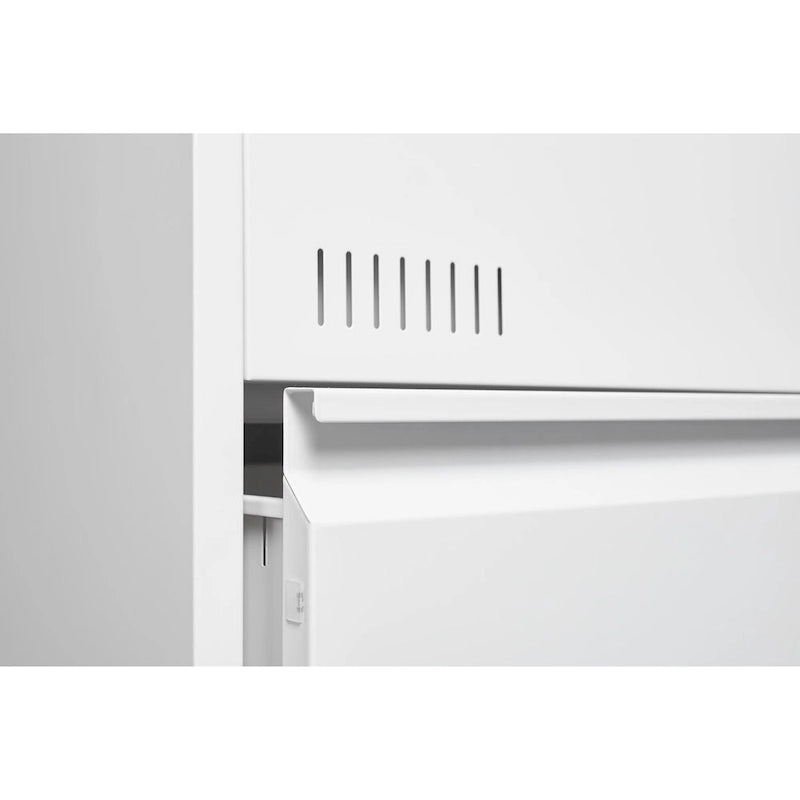 Classeur métallique à 3 tiroirs verrouillables avec glissières robustes Blanc Noir