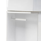 Petit meuble-lavabo de salle de bain avec évier en céramique et étagères ouvertes