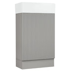 Petit meuble-lavabo de salle de bain avec évier en céramique et étagères ouvertes