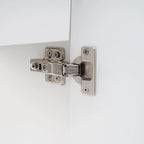 Petit meuble-lavabo de salle de bain avec évier en céramique et étagères ouvertes