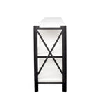 Meuble TV industriel avec portes d'armoire grillagées et étagères ouvertes, Noyer / Blanc / Expresso