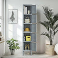 Casier de rangement en métal gris à 5 portes avec serrures individuelles, Armoire haute en acier