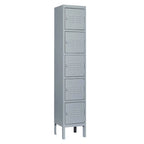 Casier de rangement en métal gris à 5 portes avec serrures individuelles, Armoire haute en acier