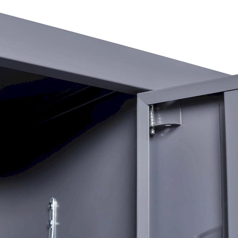 Casier de rangement en métal gris à 5 portes avec serrures individuelles, Armoire haute en acier