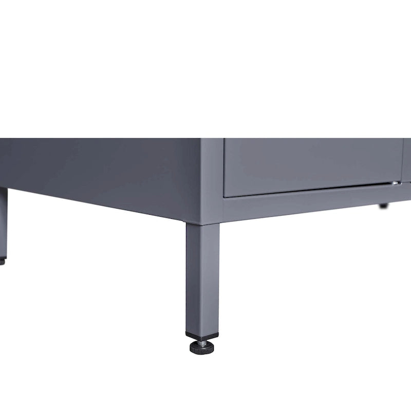 Casier de rangement en métal gris à 5 portes avec serrures individuelles, Armoire haute en acier